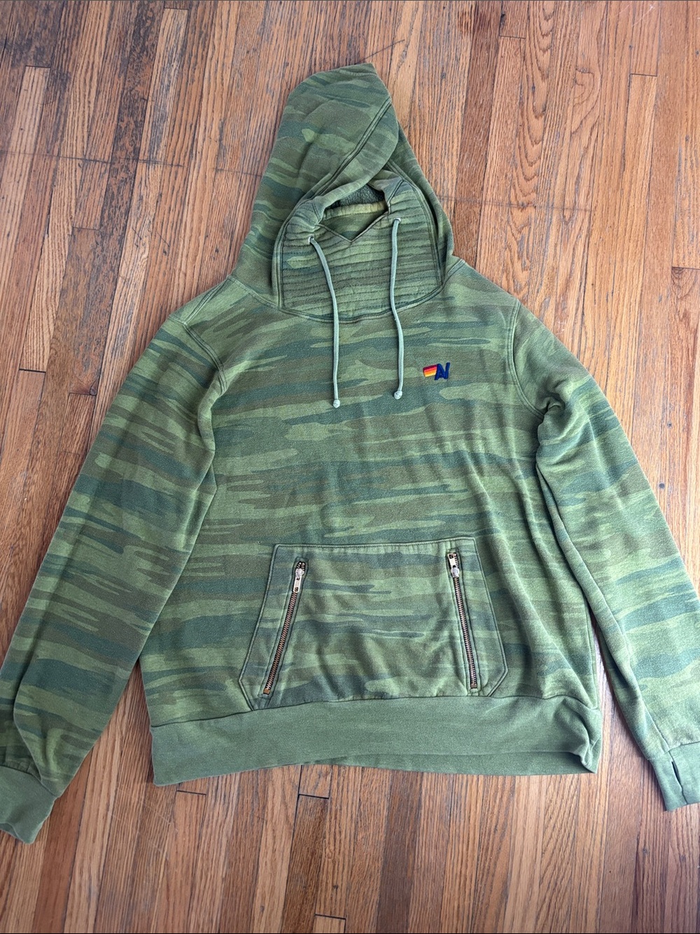 Aviator Nation Green Camo Pullover Hoodie